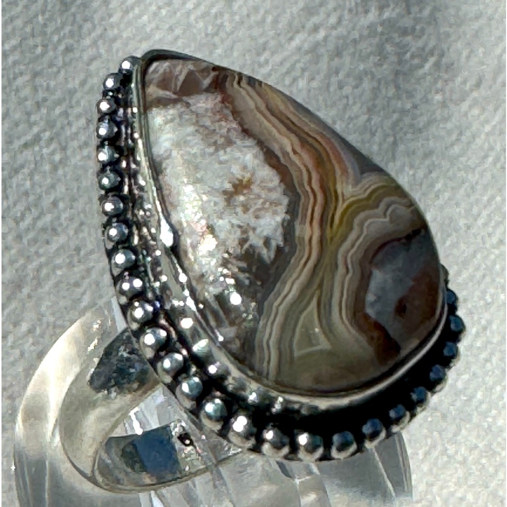 Crazy Lace Agate Ring Size 7